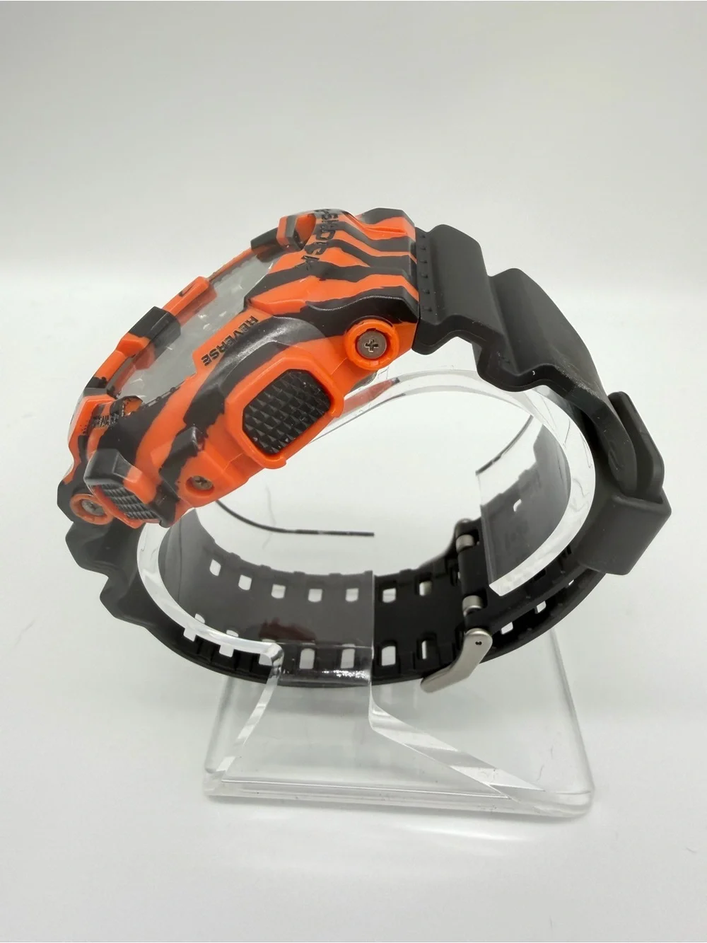 Custom Casio G-Shock GA-110 Orange Black Tiger Camo Art Watch 5146